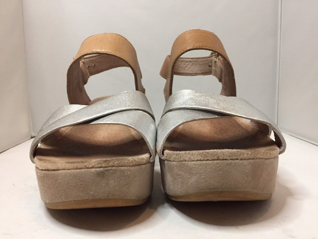 Dansko Stasia Platform Wedge Sandal Womens Size Eu40 Tan 7 Silver Leather for sale online | eBay