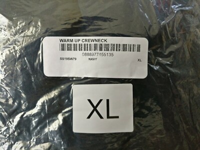 Supreme SS19 Warm-Up Crewneck Navy XL 100% AUTHENTIC! NEW