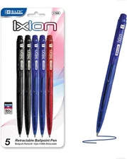 BAZIC B-330 Assorted Color Retractable Pen (5/Pack),Other School Supplies