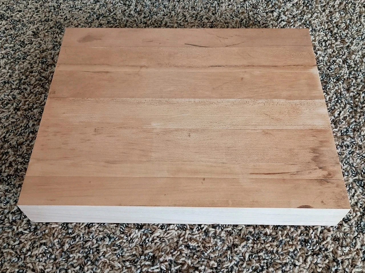 Vintage Maple Butcher Block Large Cutting Board 14-1/4" x 11-1/4" x 2" with Feet