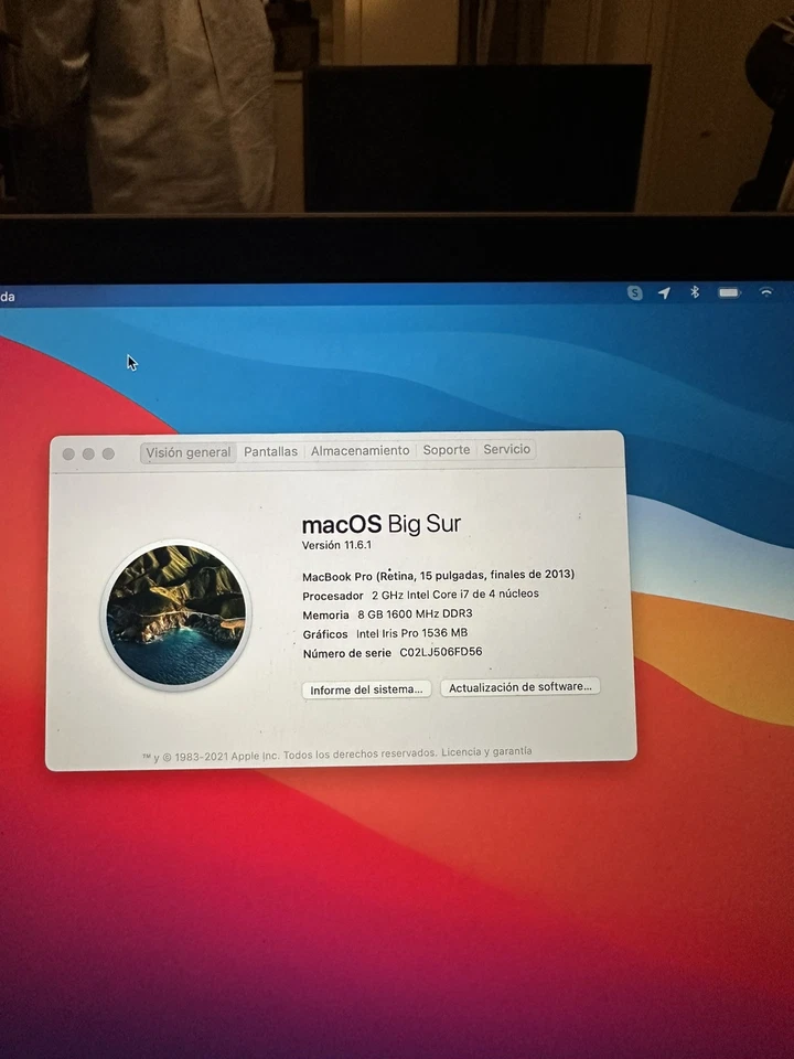 Apple MacBook Pro 15" 2013 · i7 · 8GB · 256GB, foto 3 de 5