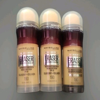 3 Pack Maybelline Instant Age Rewind Eraser Treatment Makeup 190 - New Sealed