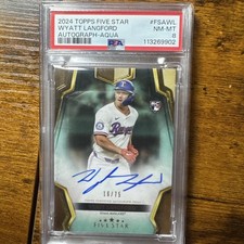 Wyatt Langford 2024 Topps Five Star RC Auto /75 PSA 