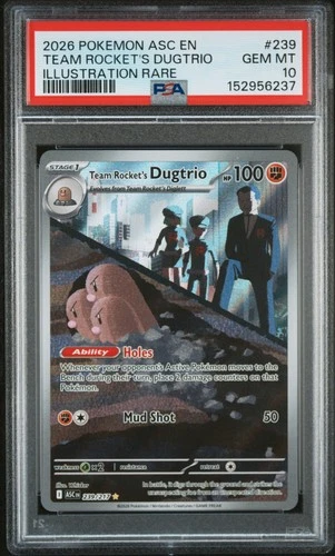 TEAM ROCKET'S DUGTRIO Ascended Heroes Illustration Rare #239 PSA 10 Pokemon