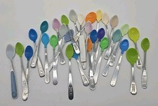 Vtg Lot of 30 The Nuk, Gerber, 1st Yr Baby Spoons Silicone Tip Stainless Steel