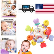 Multi Functional Teething Rattle Toy for Babies 0 12 Warm Color Design