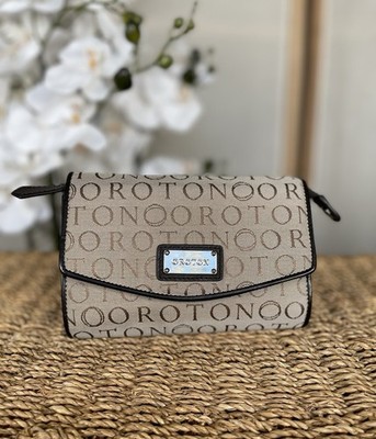 Oroton Kosmetiktasche Handtasche mit Lederbesatz