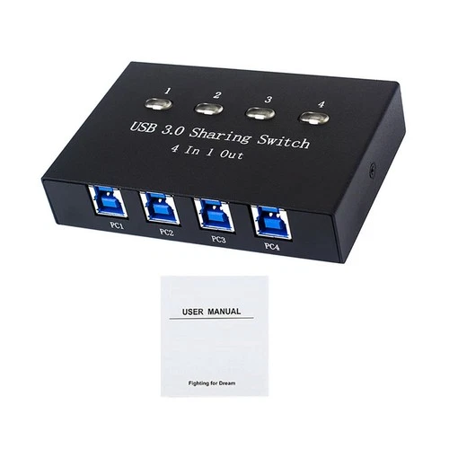 4 in 1 out USB 3.0 Sharing Switch Key Sharer Splitter KVM Printer Switcher c