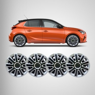 15 Zoll Radkappen passend für Peug 208/207 (außer Boxer) 4 Stück 15'' + Plaketten