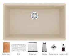 Karran USA QUWS-875 Undermount 32-1/2" Large Single Bowl