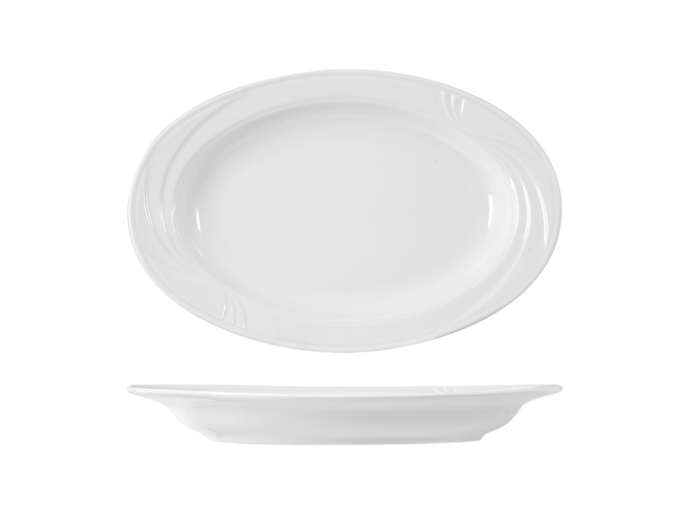 Arcadia White Oval Porcelain Plate 24 Cm