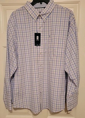 IZOD Men's Button Down Shirt Performance Long Sleeve Stretch Big Tall NWT 3XB