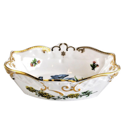 Spode Stafford Blumen Piercing Korb Lida Akazie handbemalt vergoldet 1994