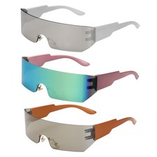 Sunglasses for Women Men, PC Future Style Sunglasses, Brown  Silver  Purple