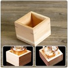 1Pc Japanese Sake Wooden Cup Square Exquisite Cup Box Traditional Utensils