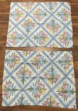 Pair Of Handmade STANDARD Pastel Floral Bouquet Pillowcases EUC