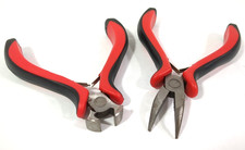Needle Nose / End Cutting 4" Mini Pliers Plastic Comfort Handles Jewelry Making