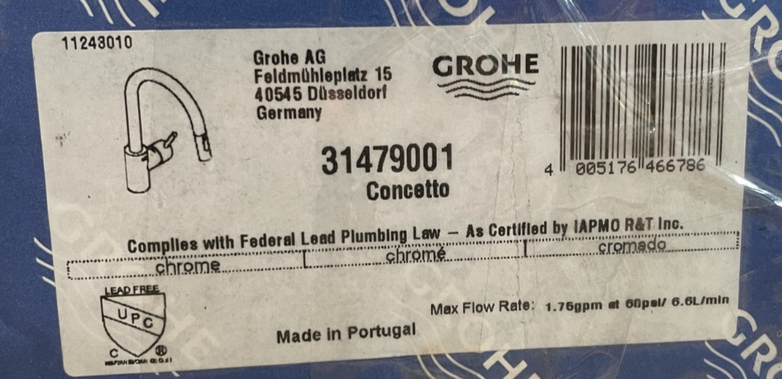 Grohe 31479001 Concetto 1.75 GPM Pull Down Bar Faucet - Star