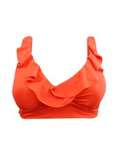 Lauren Ralph Lauren Women's Ruffle Underwire Swim Top Swimsuit 4, Sunset 