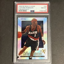 PSA 8 🔥 1996-97 Skybox E-X2000 Credentials #58 Clifford Robinson /499 Blazers