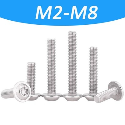 DIN 921 M2-M10 Flachkopfschrauben mit großem Kopf Edelstahl A2 V2A Schlitz Bolt
