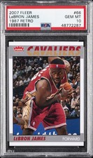 2007 FLEER 1987 RETRO #66 LEBRON JAMES PSA 10