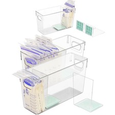 Breastmilk Storage Container with L Shaped Separator Boards, Dividers Will Fl...