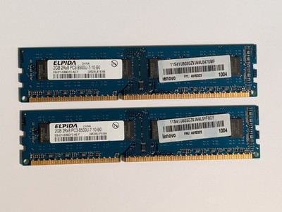 Elpida 4GB (2x2GB) DDR3 Desktop RAM PC3-8500U 1066MHz EBJ21UE8BDF0-AE-F Lenovo