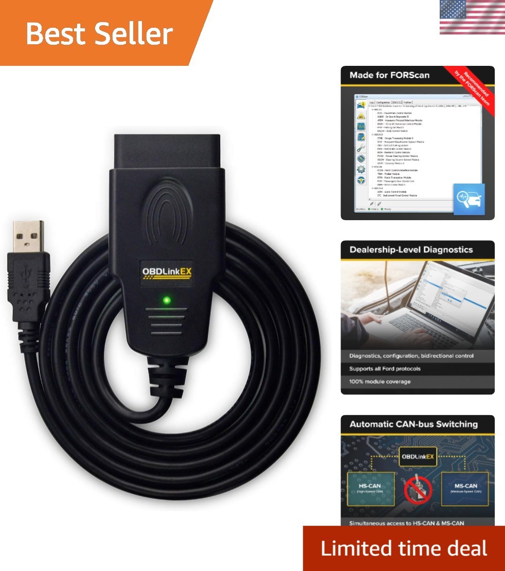 OBDLinkEX Ford診断ツール USB接続 Professional FORScan OBD Adapter with Rock-Solid Connection for