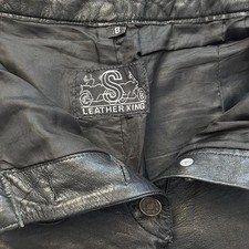 Leather king biker grunge Shorts Small Size 6 Glam Rock Leather vintage 90s