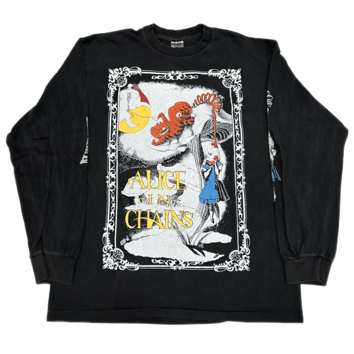 Vintage Alice In Chains Wonderland Black Long Sleeve 90s Band XL