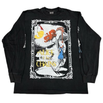 90s Alice In Chains tシャツ ロンt vintage ボロ Vintage Alice In Chains Wonderland Black Long Sleeve 90s Band XL