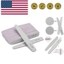 25Pcs 100/180 Grit Nail Files - Double Sided Emery Boards for Acrylic  Natur...