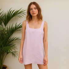 NWT Asos Edition Lilac Purple Square Neck Women's Satin Mini Dress Size 12