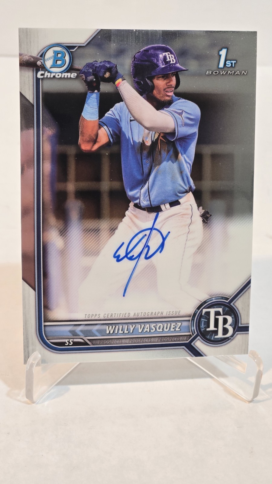 💎2022 Willy Vasquez 1st Bowman ⚾️ CHROME ON CARD AUTO! FREE SHIPPING!💎💎💎