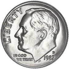 1982 D Roosevelt Dime Gem BU US Coin See Pics S986