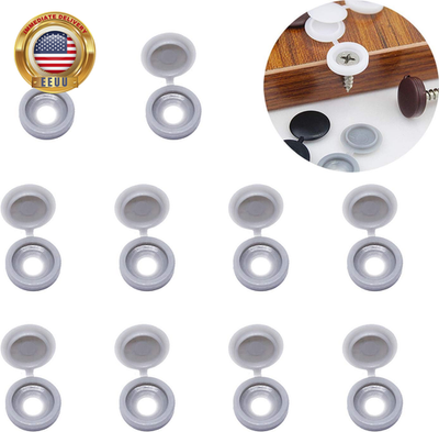 #ad Uoyu 50 Pcs Plastic Hinged Screw Cover Caps Washer Flip Tops 5 Colors Choose $8.83