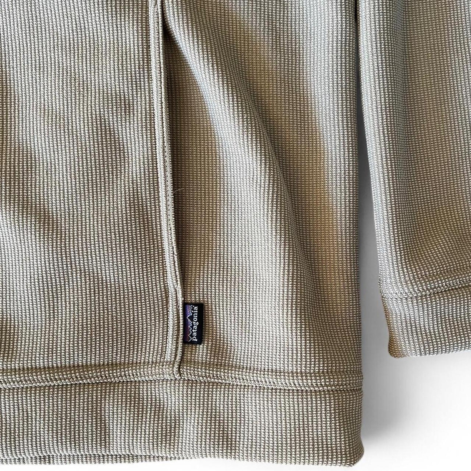 2005 vintage Patagonia Synchilla Tan Full Gold Zip Up Pockets Y2K XXL RARE Soft image 6