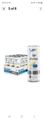 Celsius Blue Razz Lemonade Energy Drink* 12 Cans of Pure Delight*Free Shipping 