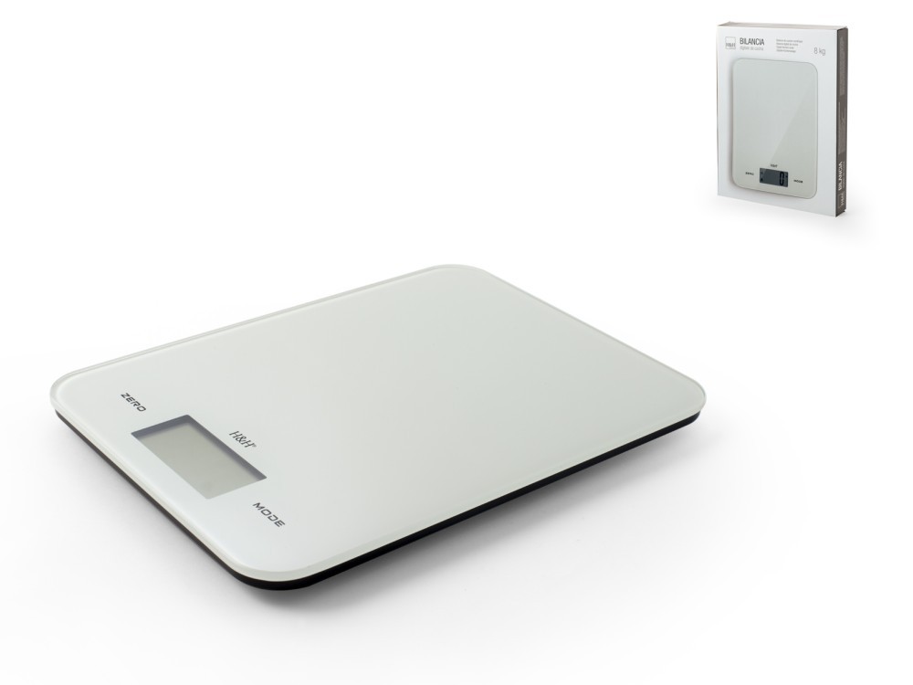 H&H Digital Kitchen Scale In Glass, Maximum Capacity 8 Kg. Division 1