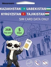 Central Asia 4 Countries SIM Card for Travel -Kazakhstan, Kyrgyzstan, Tajikistan