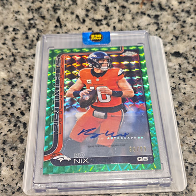 2025 Topps Chrome - Autographs Bo Nix #BA-BN Auto 99/99 Denver Broncos BOOKEND