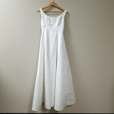 Unbranded A Line Sleeveless Beaded Ivory Wedding Dress Embroidered