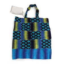 African Kente Print Tote Travel Bag with pouch Africa apkt3