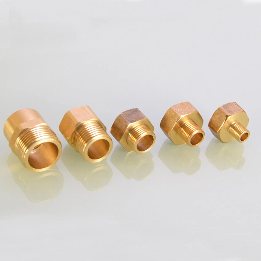 Brass Pipe Fitting Reducer Adapter 1/8" 1/4" 1/2" 3/4" BSP Male to Female Thread - Image 3 of 3