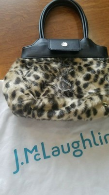 black faux fur handbag