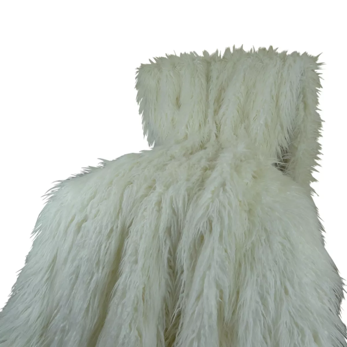 White mongolian fur throw outlet
