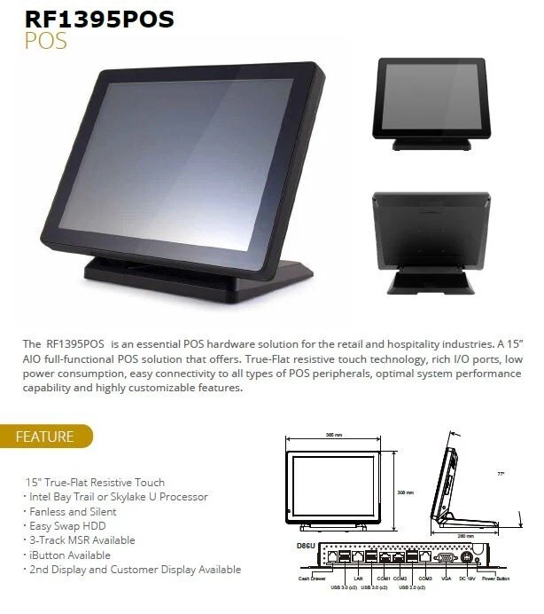 USED REDSIS J1900 4Gb 64Gb SSD 65W/19V Win 10 IOT 64 Bits POS RF1395POS-A07 - Image 3 of 4