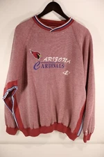 Arizona Cardinals AZ Vintage Logo Athletic Pro Line Textured Red XL Crew Sweater