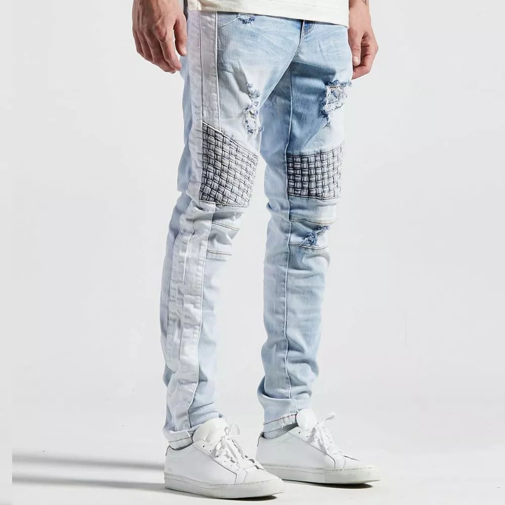 Bleached biker on sale jeans